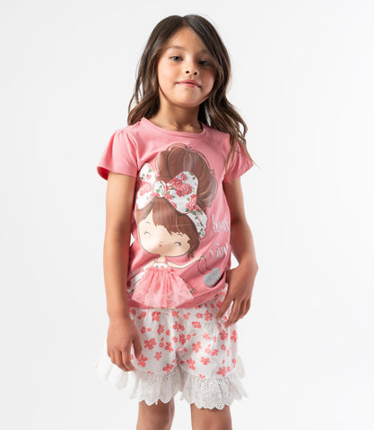 Short niña con lazos