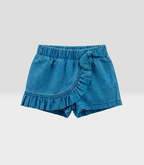 Short niña falda denim 2 años / Celeste
