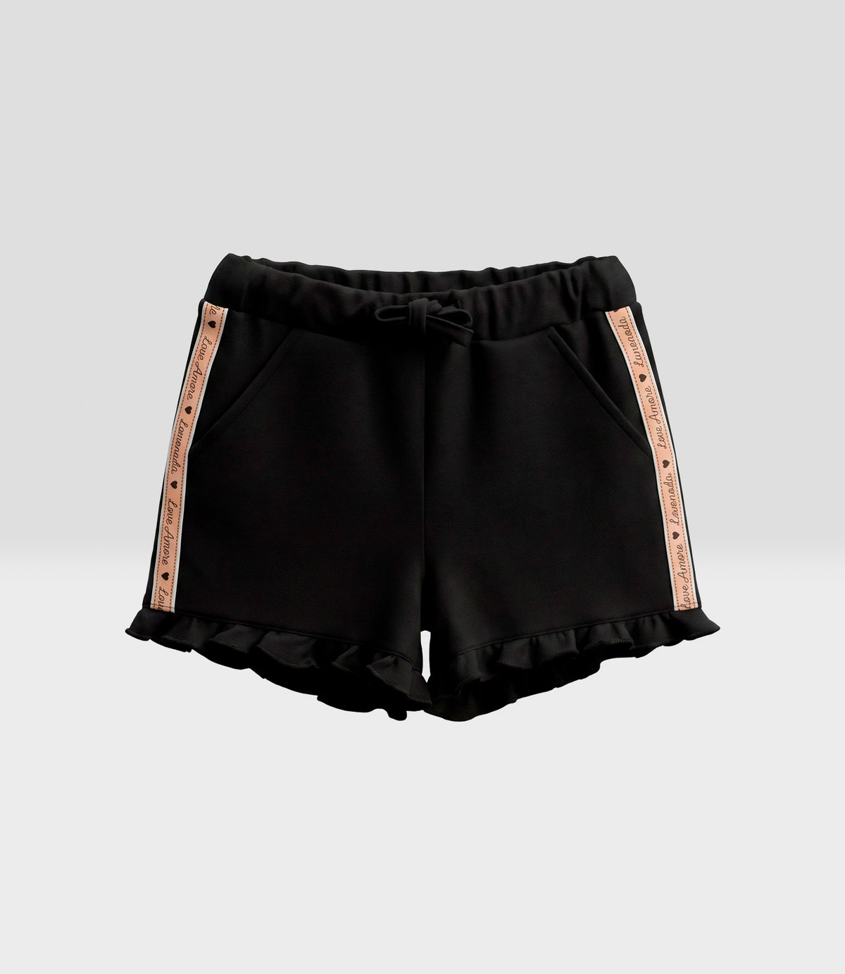 Short niña con vuelos 2 años / Negro