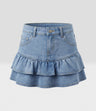 Short falda niña denim