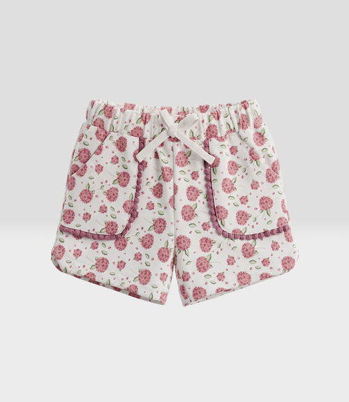 Short niña floreado 2 años / Burdeo