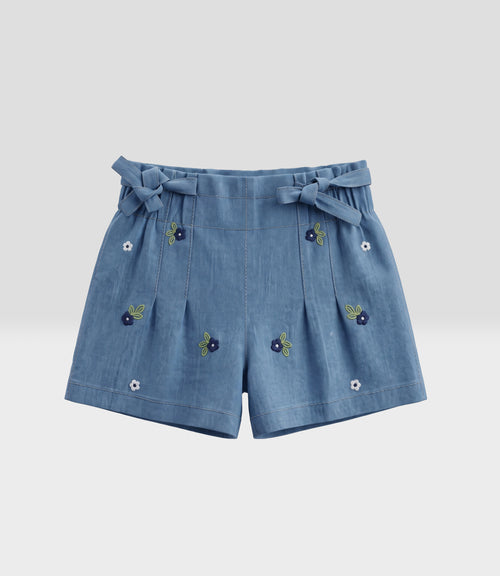 Short niña de denim 2 años / Celeste