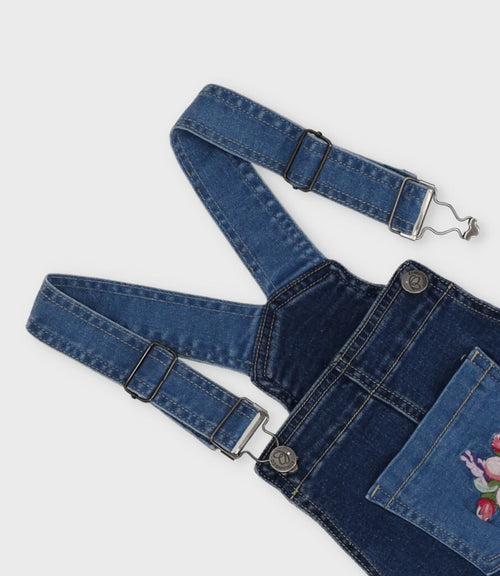 Jardinera niña de denim 2 años / Azul Marino