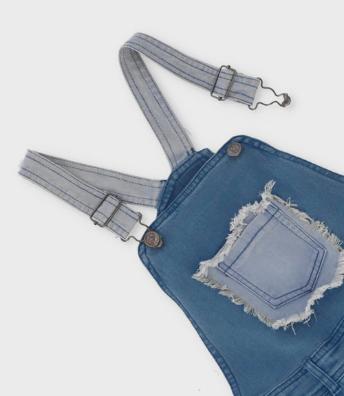 Jardinera niña con flores 2 años / Celeste