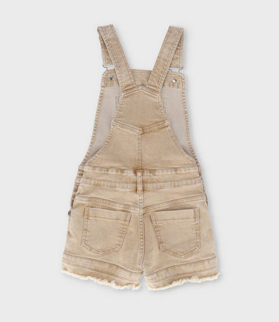 Jardinera niña aplicación de flores 2 años / Beige