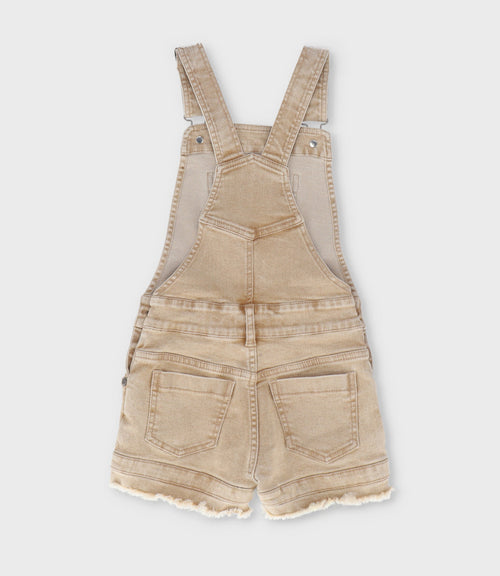 Jardinera niña aplicación de flores 2 años / Beige