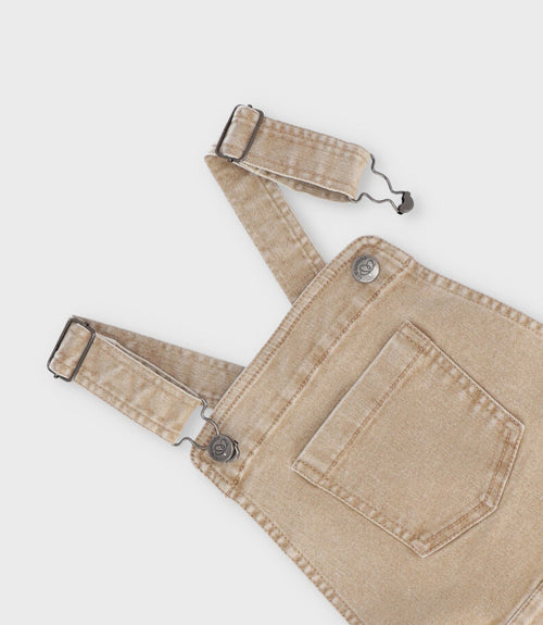 Jardinera niña aplicación de flores 2 años / Beige