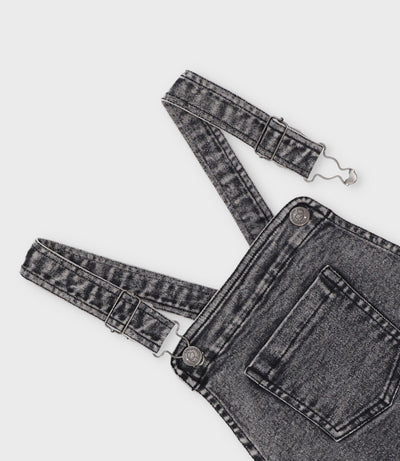 Jardinera niña aplicación de flores 2 años / Negro