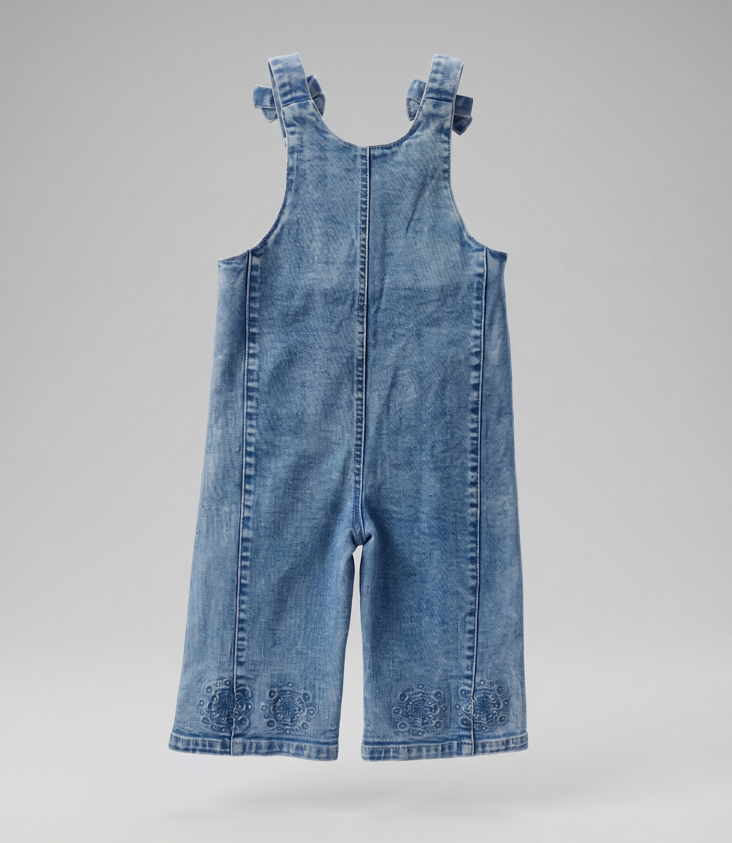 Jardinera niña boho de denim 2 años / Celeste