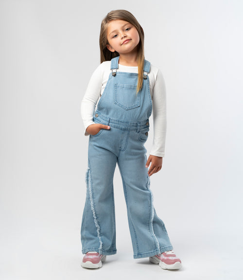 Jardinera niña de denim flare