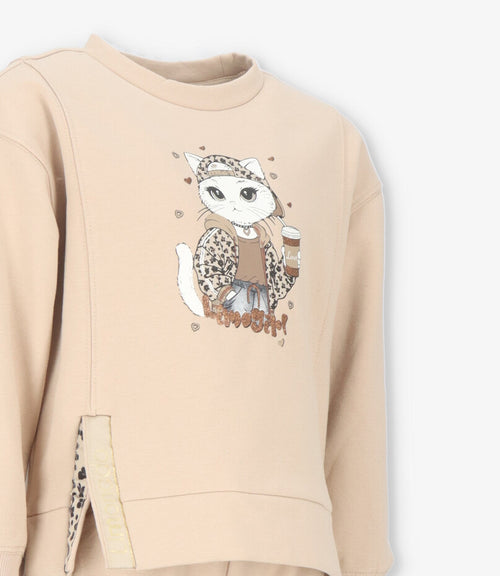 Buzo niña con gato 2 años / Café