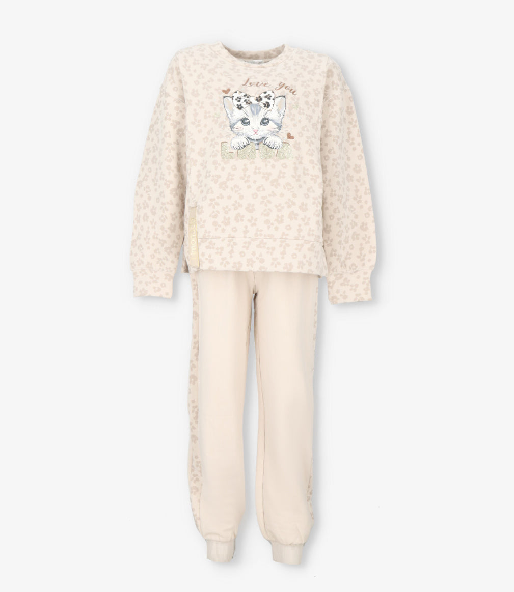 Buzo niña animal print 2 años / Beige