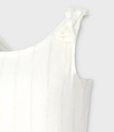 Enterito niña con lazos y rayas 2 años / Blanco