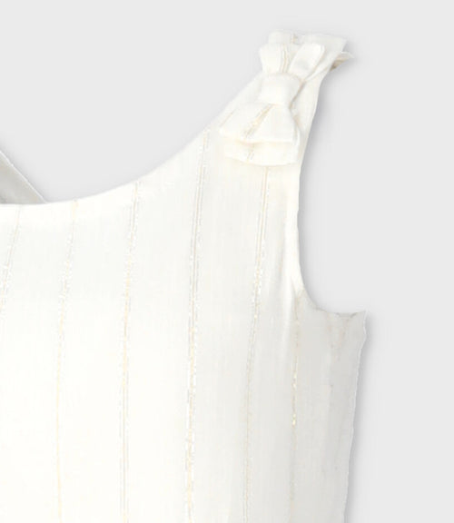 Enterito niña con lazos y rayas 2 años / Blanco