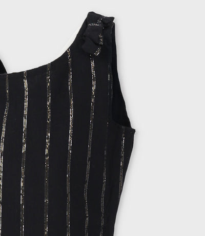 Enterito niña con lazos y rayas 2 años / Negro