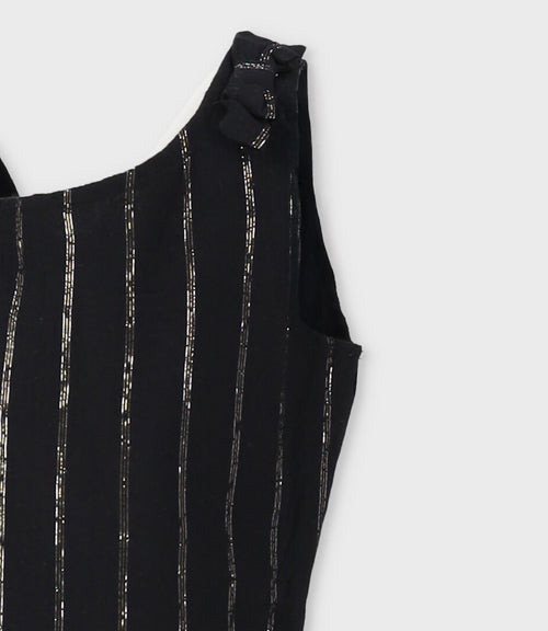 Enterito niña con lazos y rayas 2 años / Negro