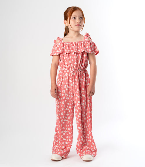 Enterito niña floreado 2 años / Coral