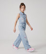Enterito niña de denim con cherry