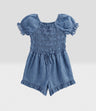 Enterito niña denim con broderie