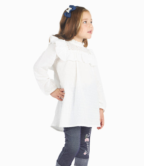 Conjunto Niña De Blusa Y Calzas Crudo 2 años / Crudo