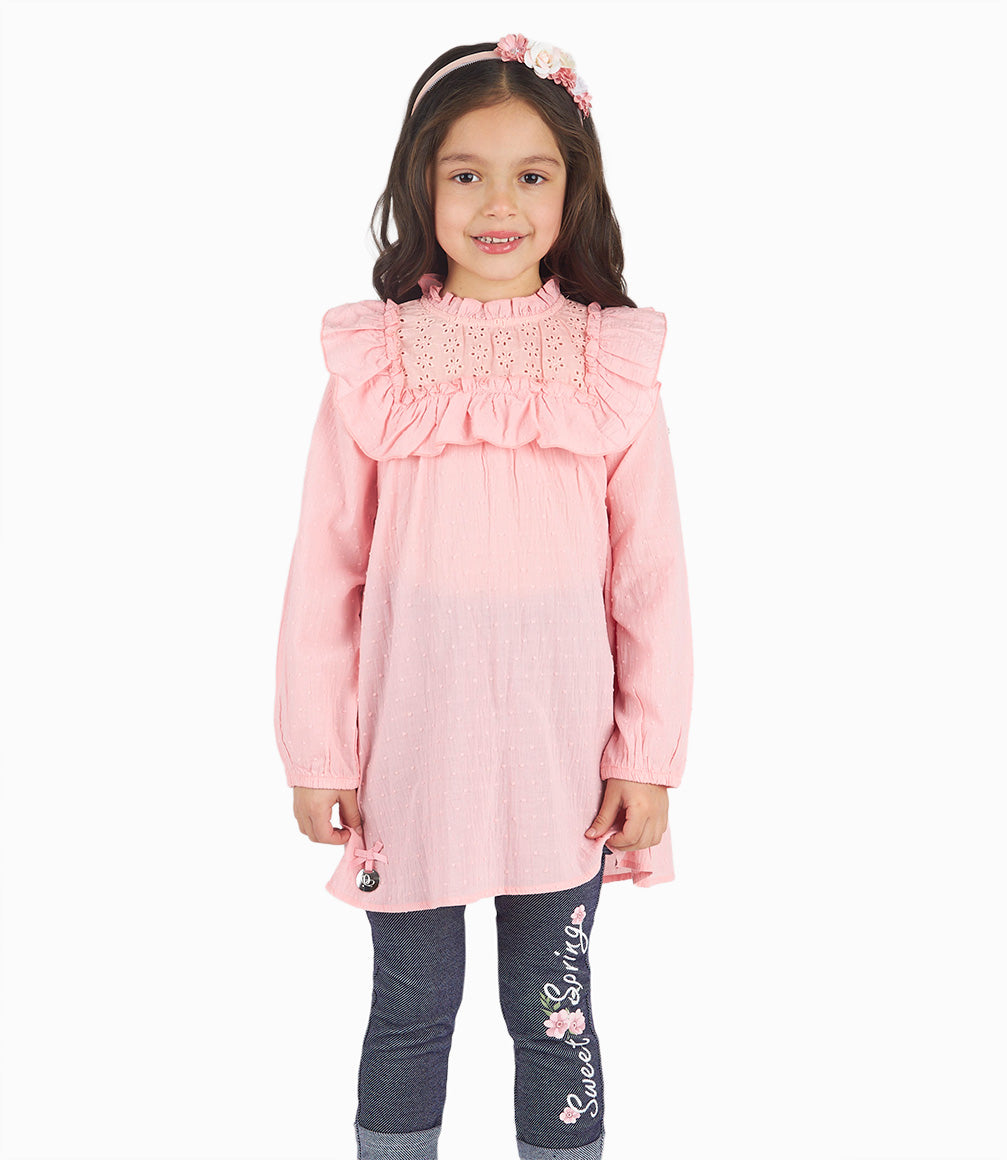 Conjunto Niña De Blusa Y Calzas Coral 2 años / Coral
