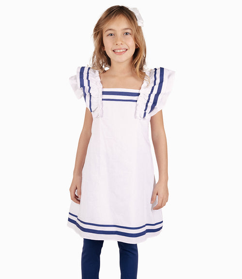 Conjunto Niña De Vestido Y Calzas 2 años / Blanco