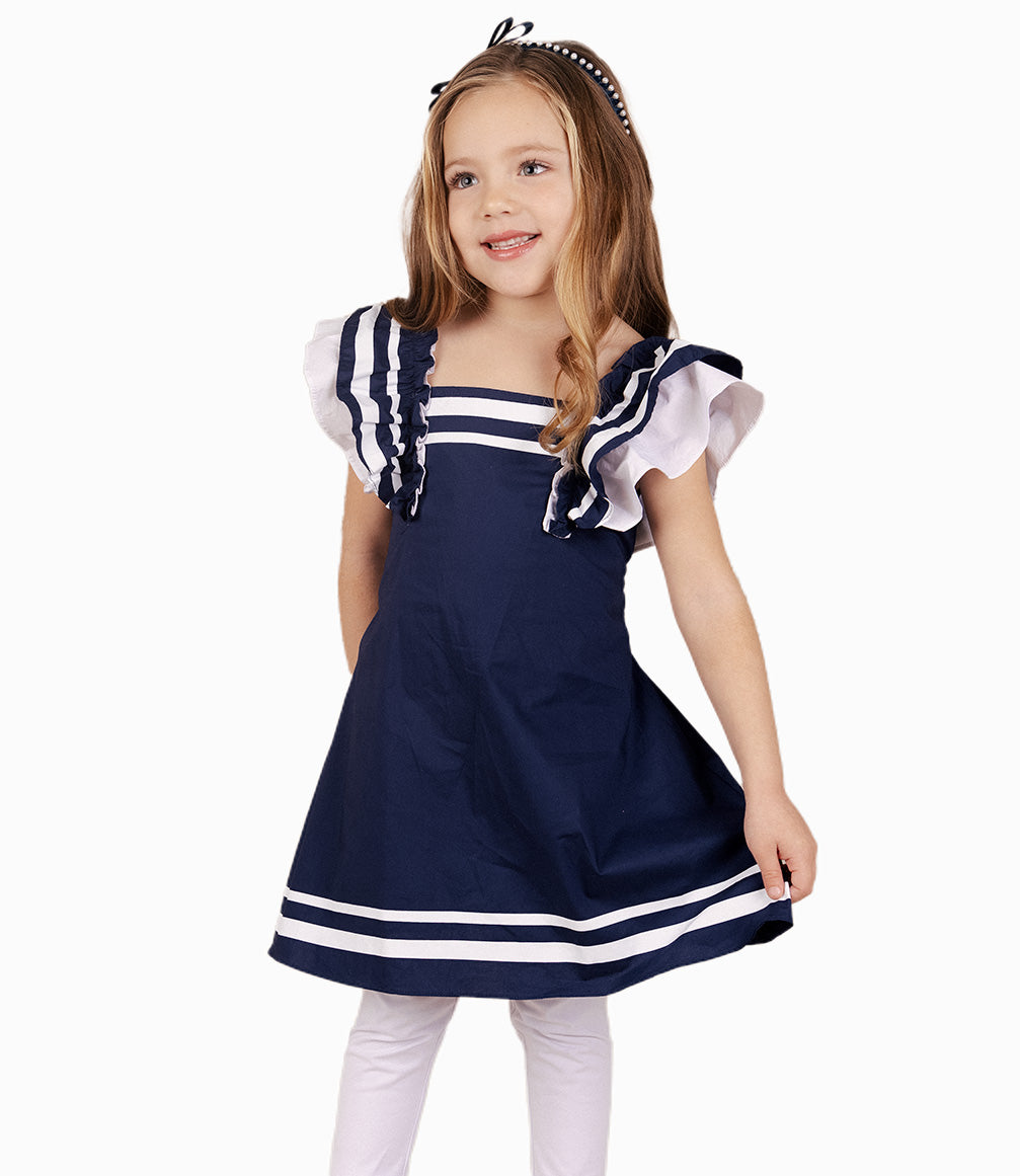 Conjunto Niña De Vestido Y Calzas 2 años / Azul Marino