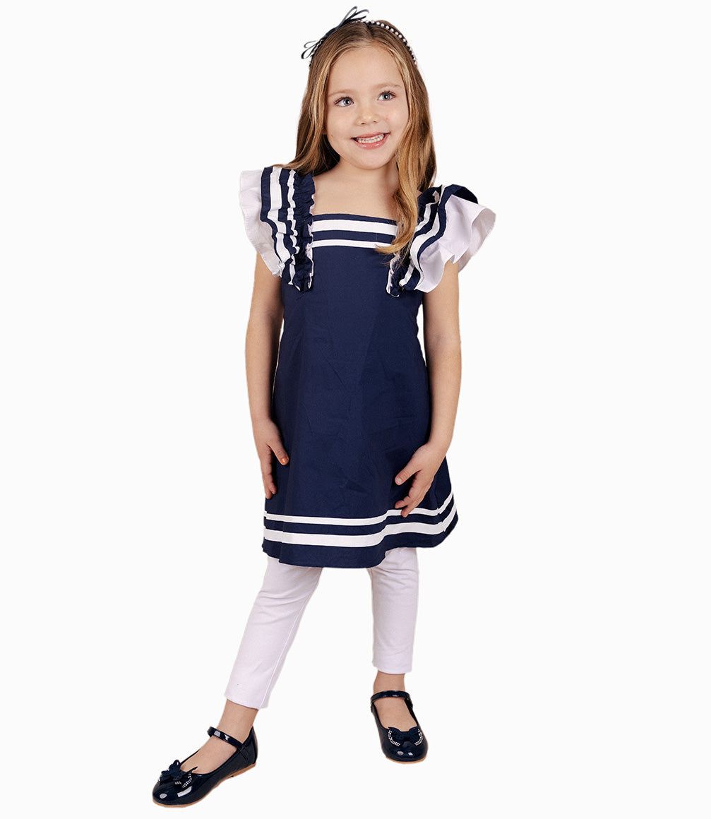 Conjunto Niña De Vestido Y Calzas 2 años / Azul Marino