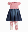 Conjunto Bebé De Vestido Y Calzas
