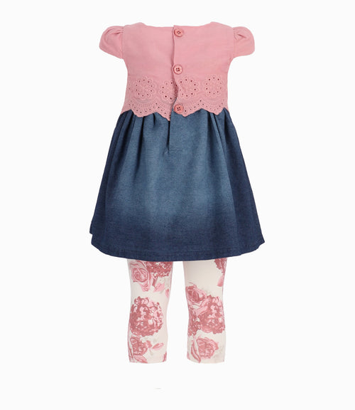 Conjunto Bebé De Vestido Y Calzas