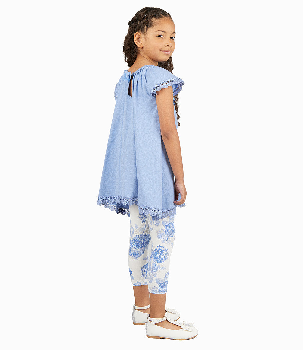 Conjunto Niña De Vestido Y Calzas 2 años / Celeste
