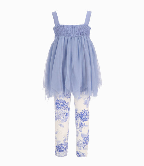 Conjunto Niña De Vestido Y Calzas 2 años / Celeste