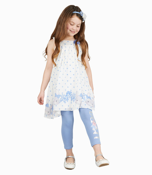 Conjunto Niña De Vestido Y Calzas 2 años / Celeste