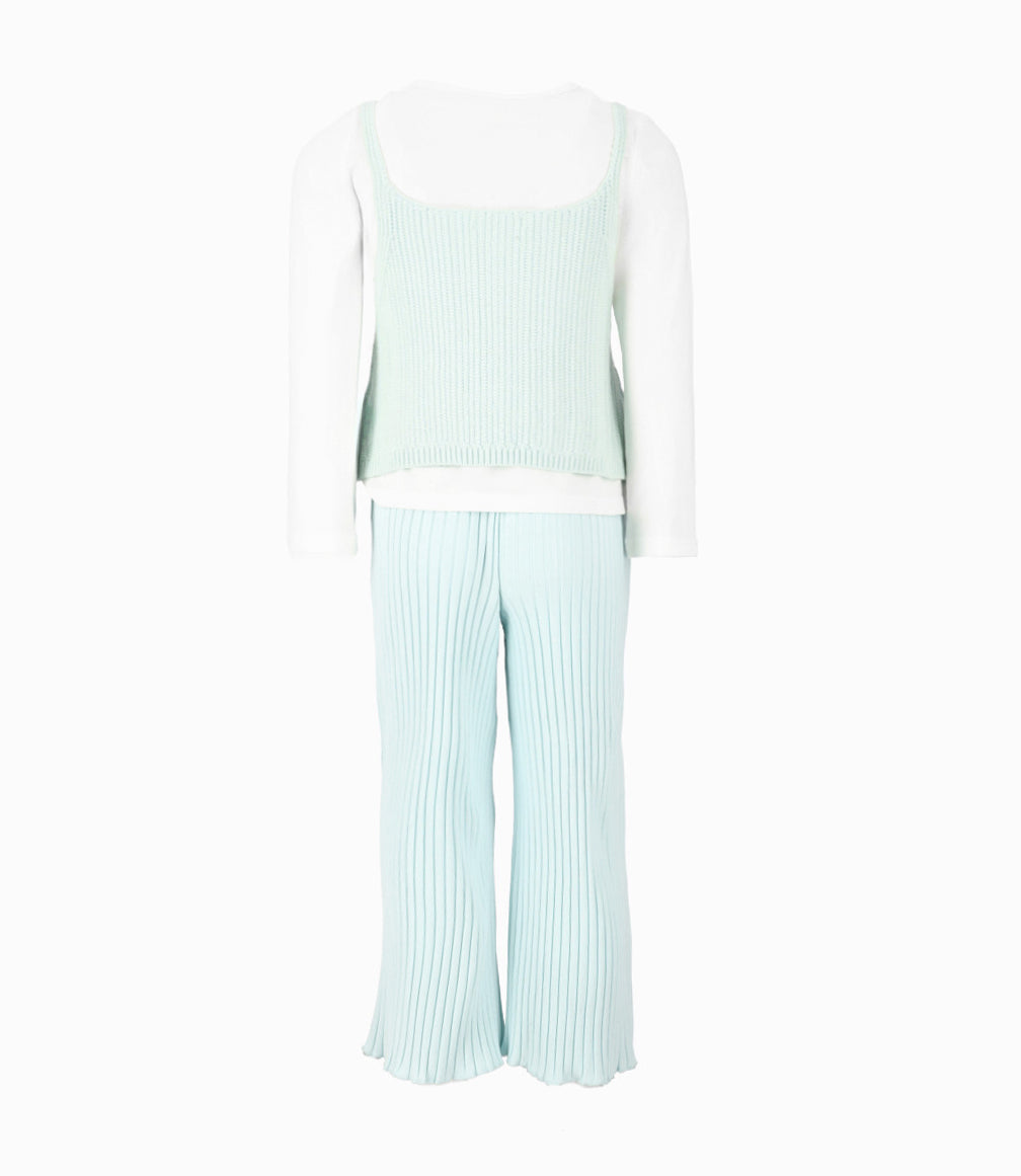 Conjunto niña de polera, top y calza