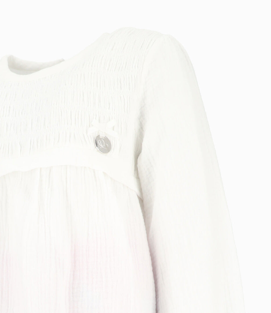 Conjunto niña de polera y calzas 2 años / Blanco
