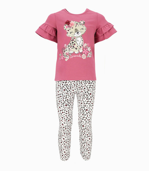 Conjunto Niña animal print 2 años / Burdeo