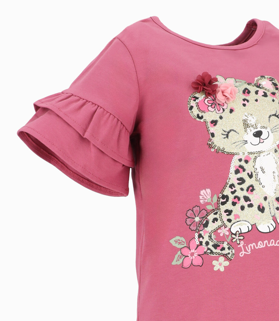 Conjunto Niña animal print 2 años / Burdeo