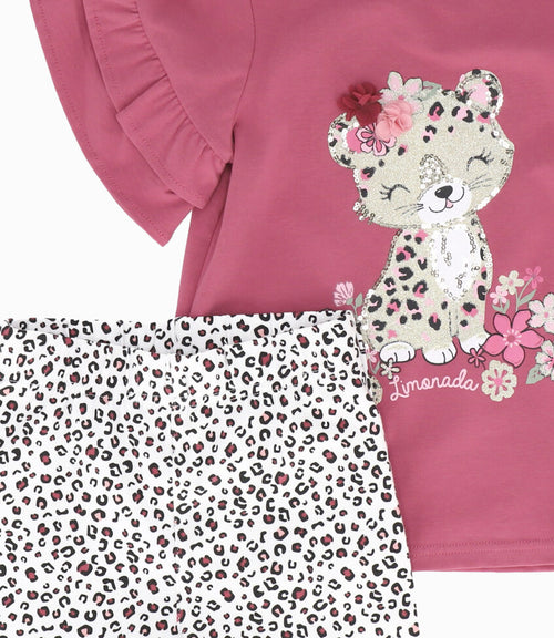 Conjunto Niña animal print 2 años / Burdeo