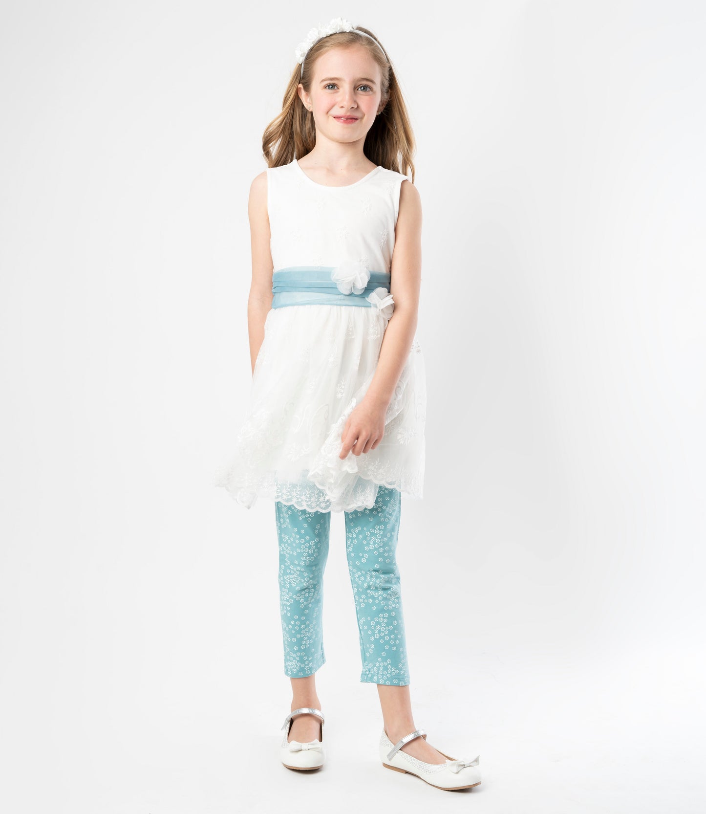 Conjunto niña de vestido y calzas