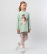 Conjunto niña con estampado y flores