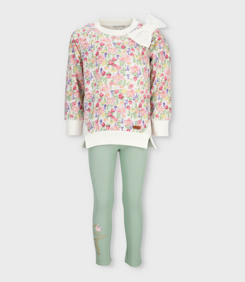 Conjunto niña floreado 2 años / Blanco