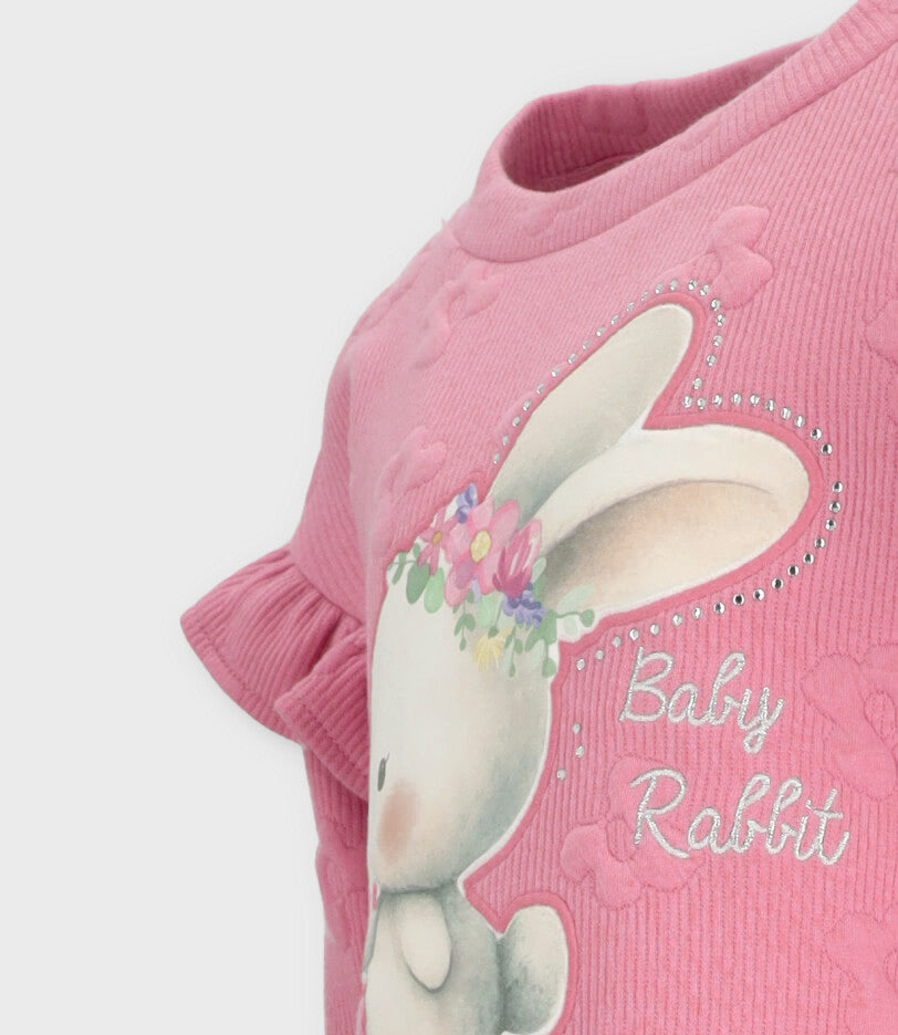 Conjunto niña acanalado 2 años / Coral