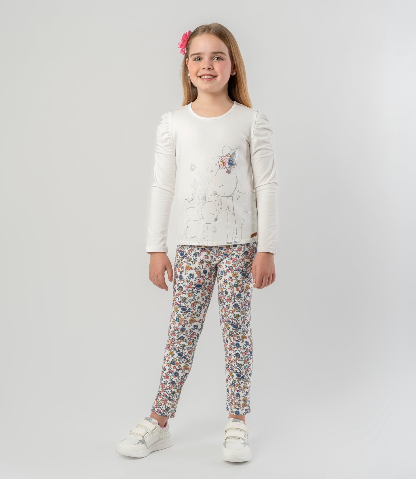 Conjunto niña con flores