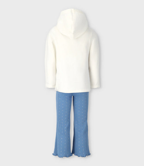 Conjunto niña puntos y flores 2 años / Blanco