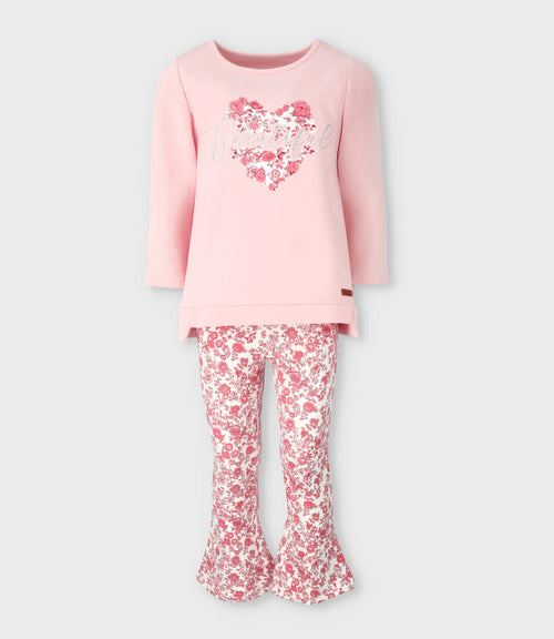 Conjunto niña flores 2 años / Rosado