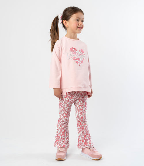 Conjunto niña flores 2 años / Rosado