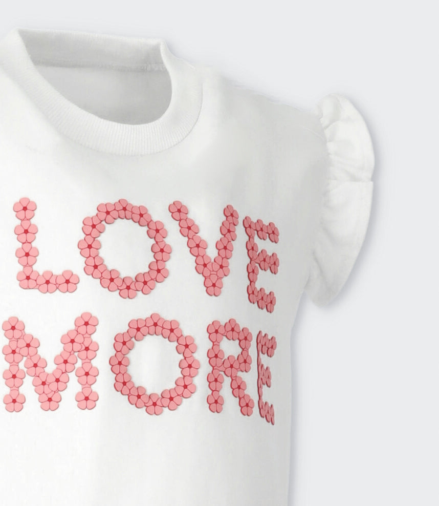 Conjunto niña puntos y flores 2 años / Coral