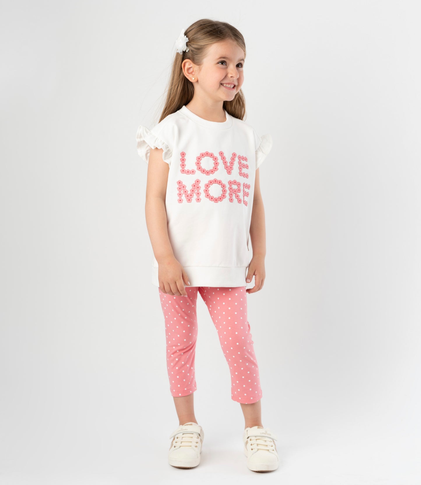 Conjunto niña puntos y flores