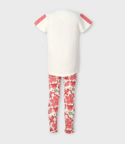 Conjunto niña con estampado y flores