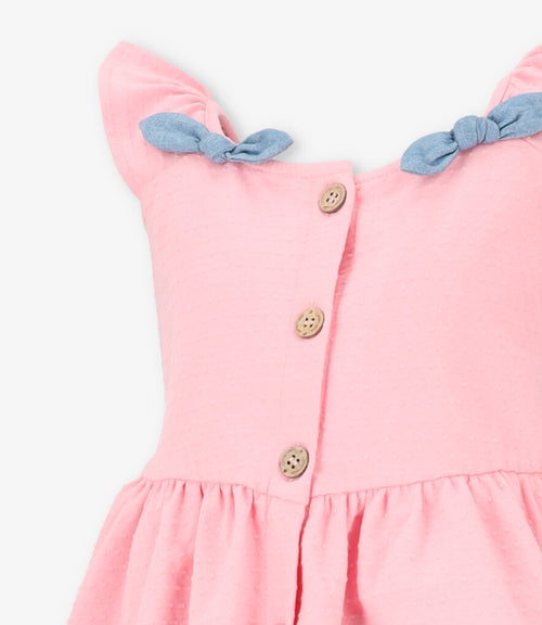 Conjunto niña con vuelos 2 años / Rosado